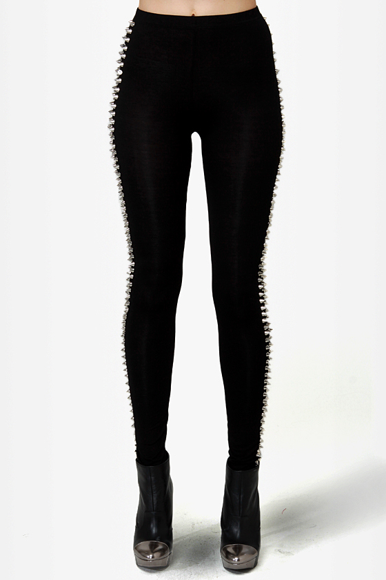 There Will Be Stud Black Studded Leggings