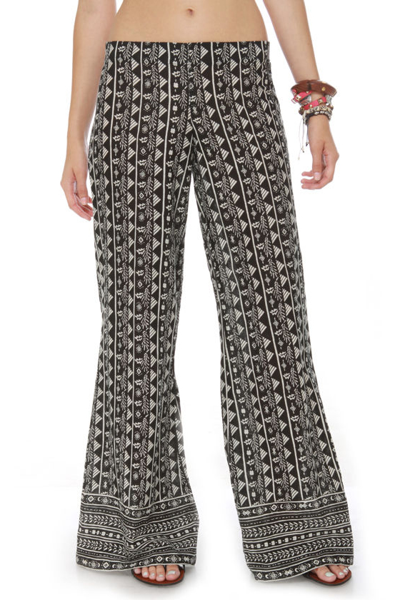 Billabong Cosima Pull-On Black Print Pants