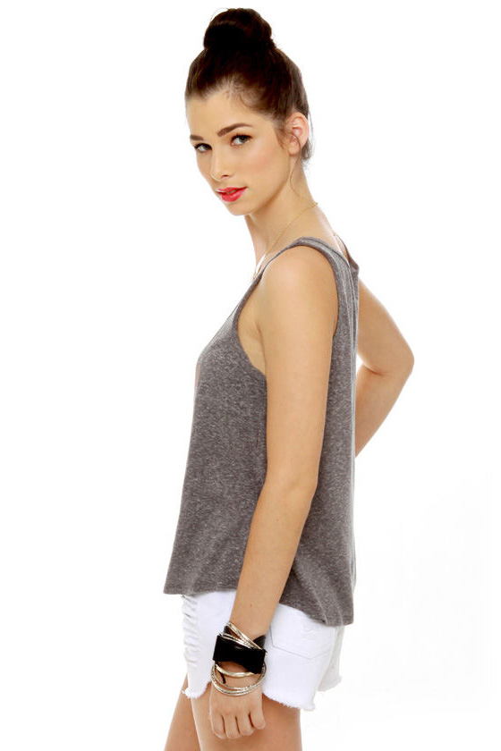 Billabong Wolves Distressed Grey Tank Top