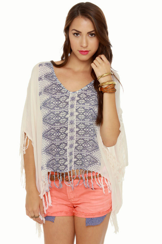 Billabong Water Gypsea Print Poncho Top