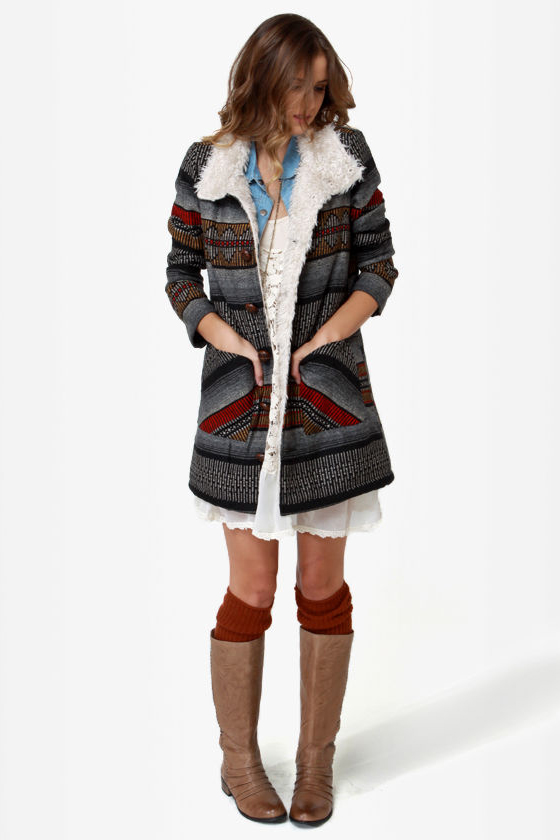 Billabong Zippora Black Tribal Woven Jacket