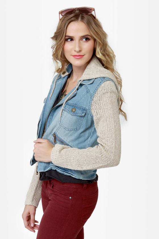 Billabong Rev Up Hooded Denim Jacket