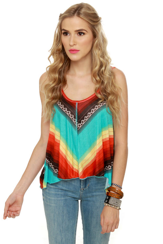 Billabong Silly Me Multi Striped Tank Top