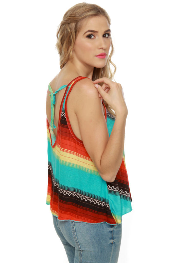 Billabong Silly Me Multi Striped Tank Top