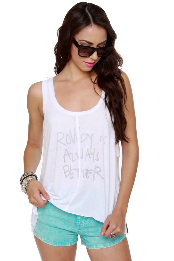 Billabong Field Tripper White Tank Top