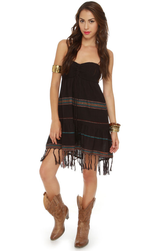 Billabong Stompless Beat Black Bandeau Dress