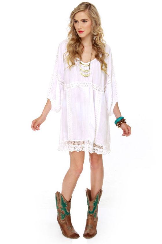 Billabong Luv Yourself Dress - White Dress - Shift Dress - $56.00 - Lulus