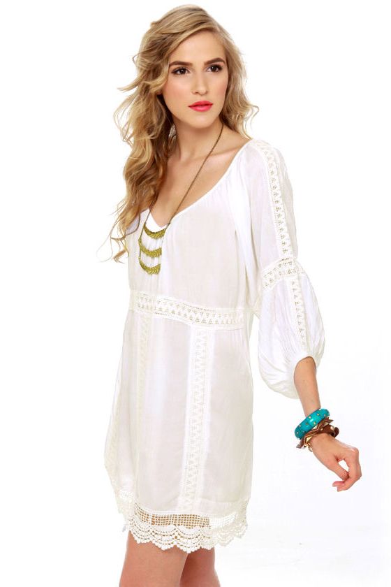 Billabong Luv Yourself Dress - White Dress - Shift Dress - $56.00 - Lulus