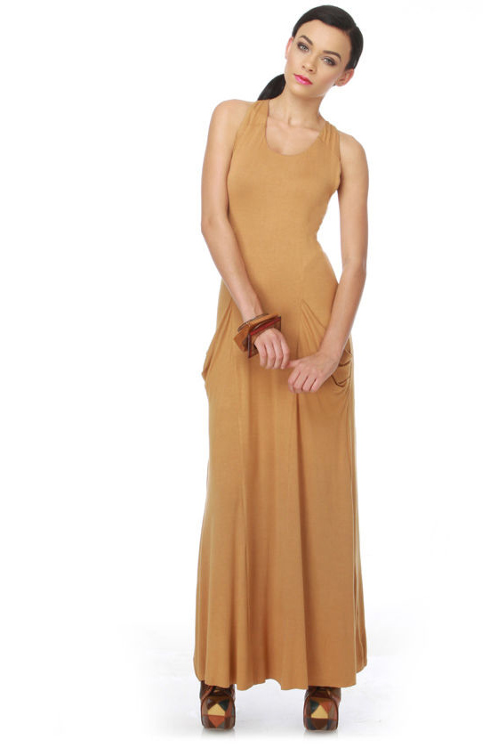 Athena's Counsel Brown Maxi Dress