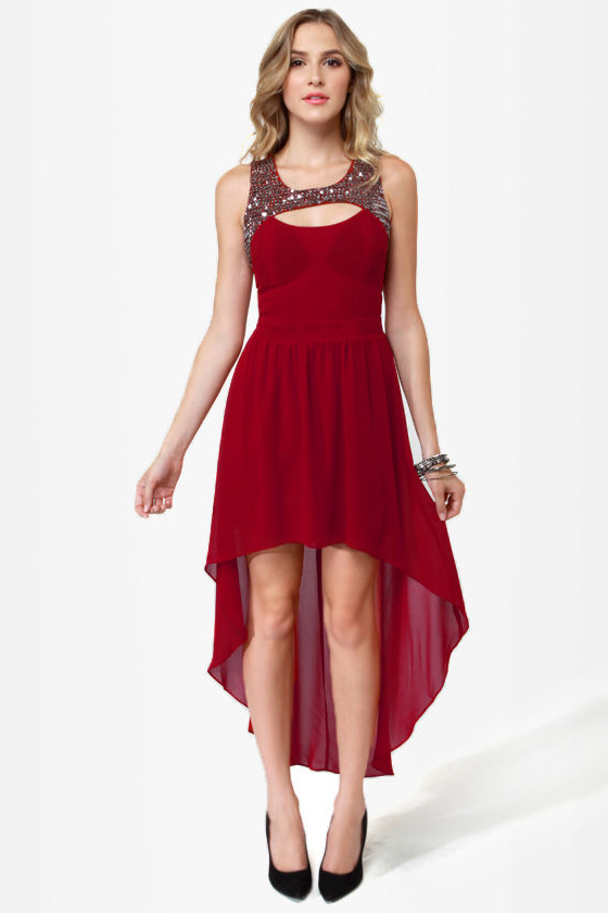 Fashionably Elated Red Sequin Dress
