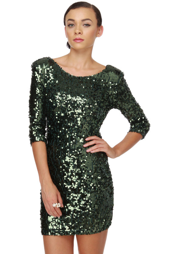 Blaque Label Supernova Green Sequin Dress