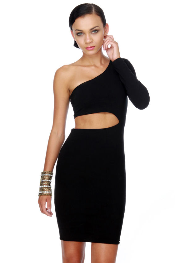 Blaque Label Mesmerize One Shoulder Black Dress