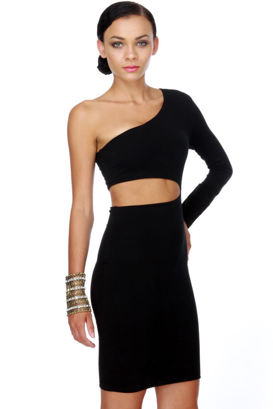 Blaque Label Mesmerize One Shoulder Black Dress