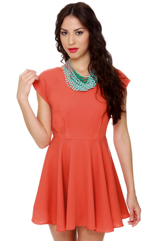 Blaque Label West Side Glory Coral Orange Dress