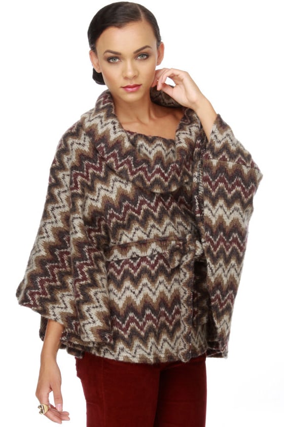 Cute Poncho Top - Cowl Neck Top - $145.00
