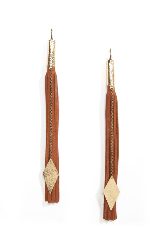 Claire Fong Under My Spell Brown Fringe Earrings