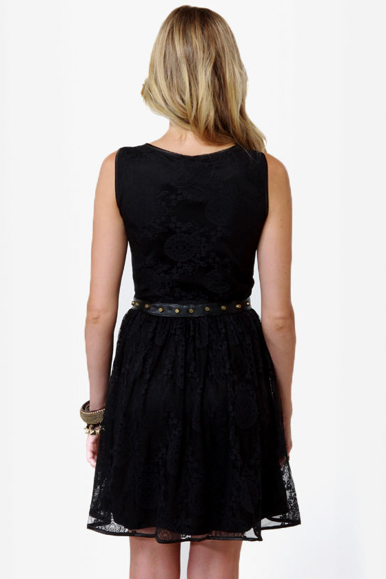 Cute Lace Dress - Little Black Dress - Studded Dress - Skater Dress -  $41.00 - Lulus