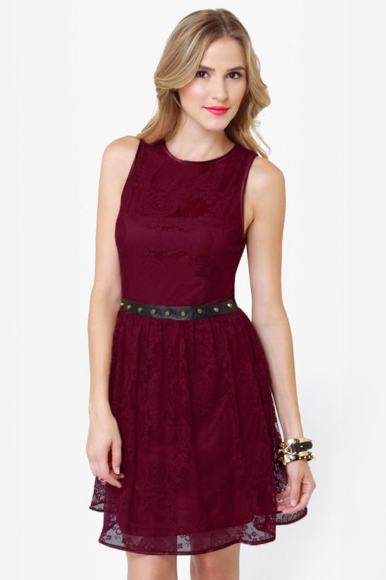 ...And Everything Nice Burgundy Lace Dress