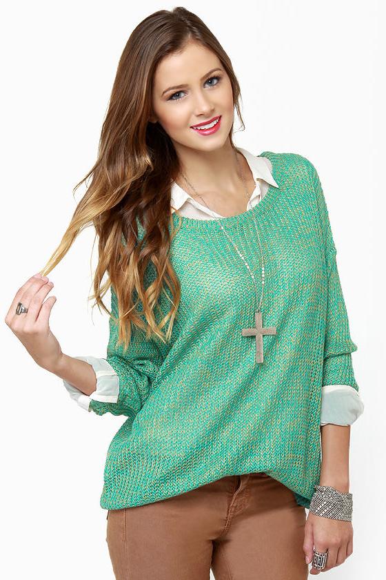 Little Secrets Teal and Gold Sweater