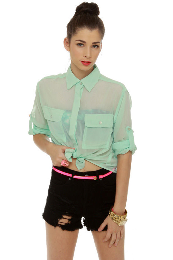 Kriss Kross Mint Green Top