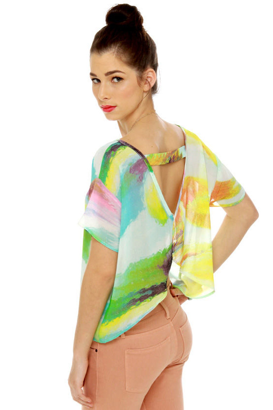 Paint the Town Rad Sheer Print Top