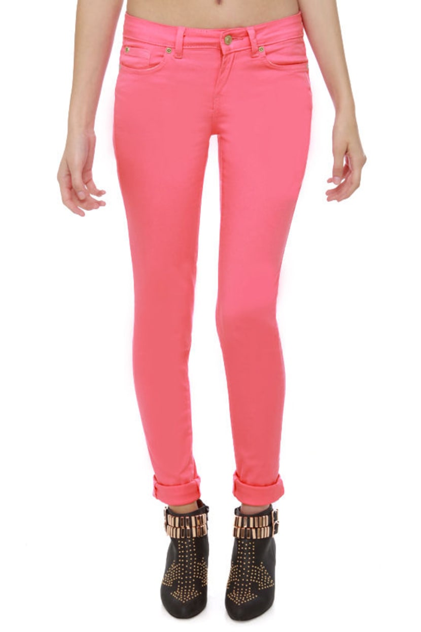 Moves Like Jagger Coral Pink Jeggings