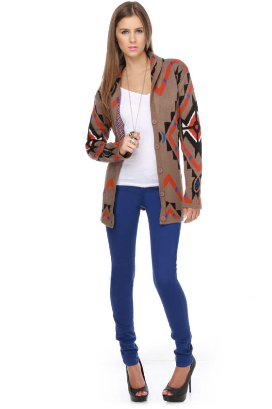 bright blue jeggings