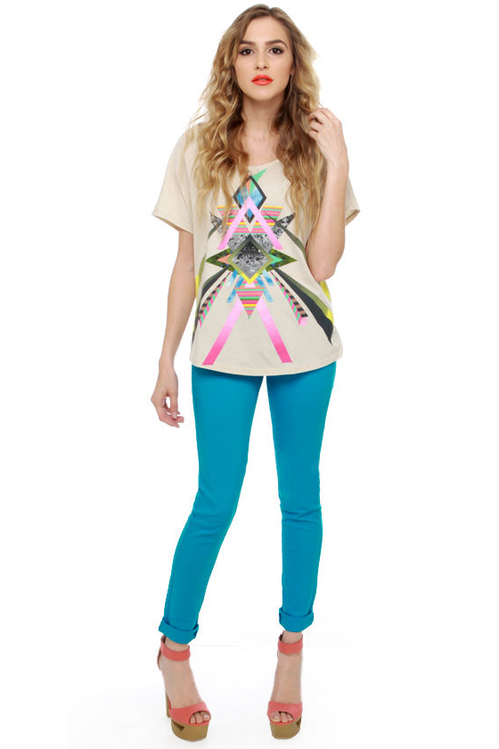 Moves Like Jagger Aqua Blue Jeggings