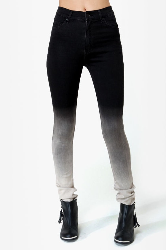 Cheap Monday Second Skin Black Ombre High-Waisted Skinny Jeans
