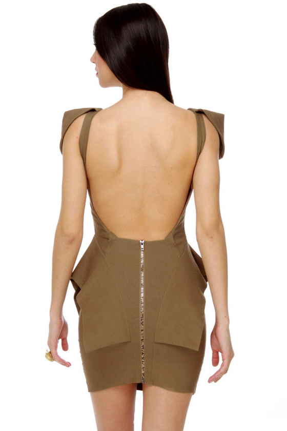 Cute Brown Dress - Peplum Dress - Classy Dress - $70.00 - Lulus