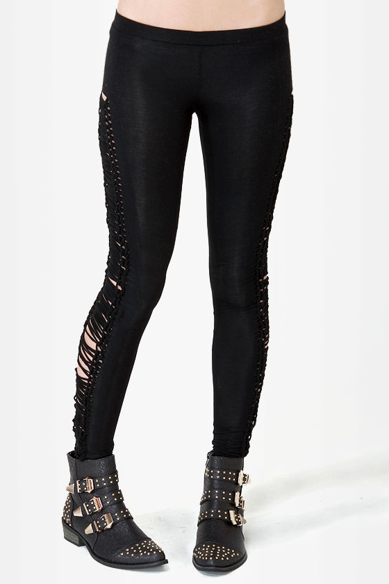Walk the Line Black Leggings