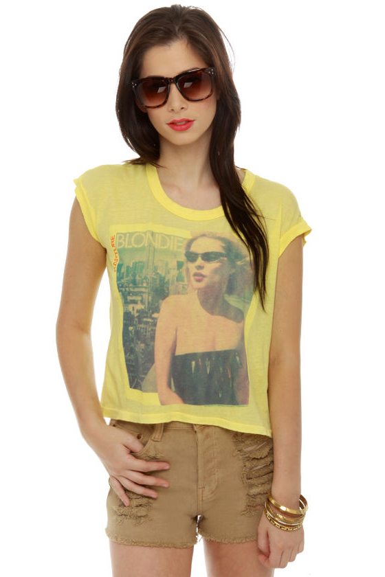 Chaser Blondie Rapture Yellow Crop Top