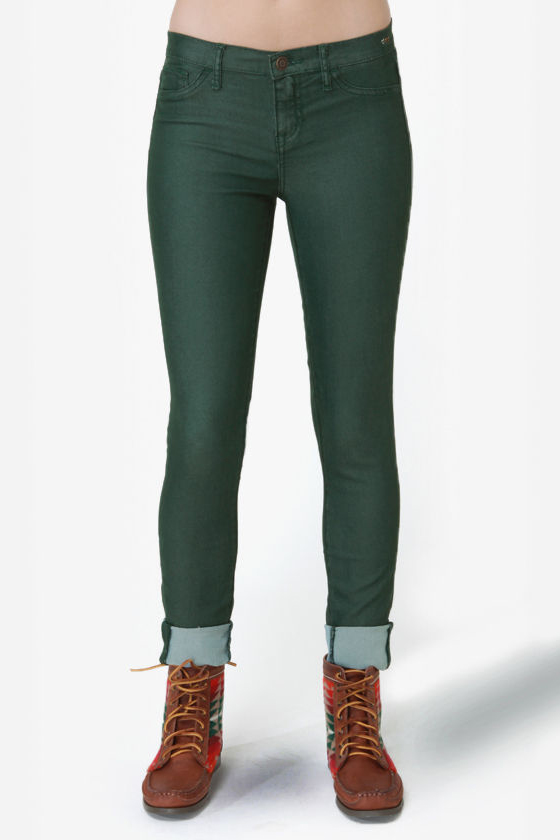 Dittos Jessica Mid-Rise Hunter Green Jeggings