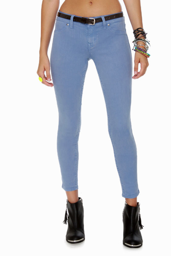 Level 99 Summer Janice Ultra Skinny Cropped Blue Jeggings
