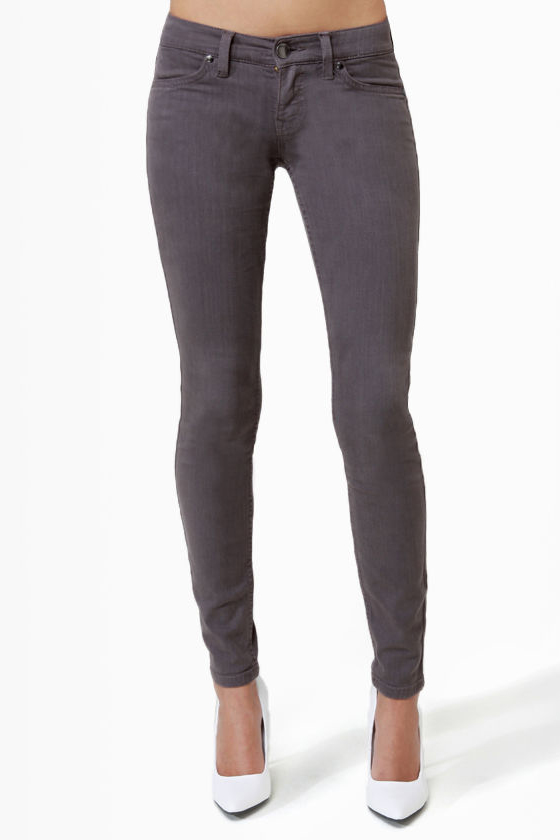 Level 99 Janice Ultra Skinny Stone Grey Jeggings