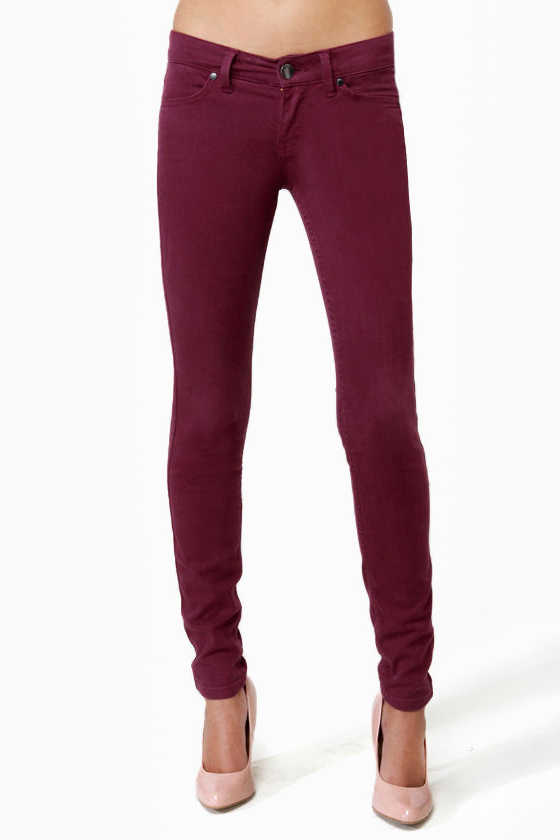 Level 99 Janice Ultra Skinny Burgundy Jeggings