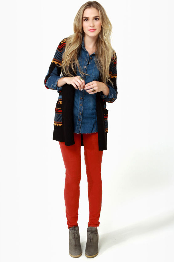 Level 99 Janice Ultra Skinny Rust Red Jeggings