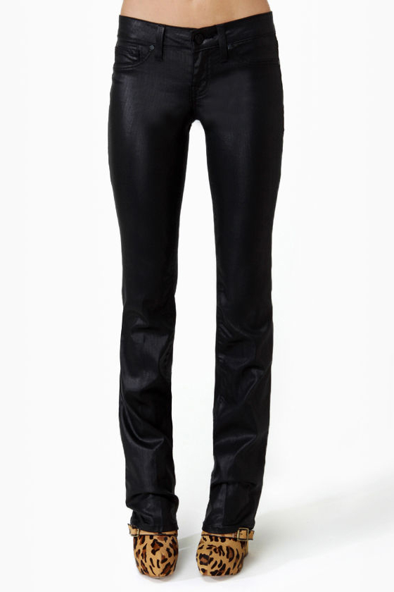 Level 99 Sash Slim Boot Cut Black Jeggings