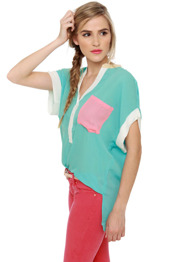 Sweet Surrender Sheer Blue Top