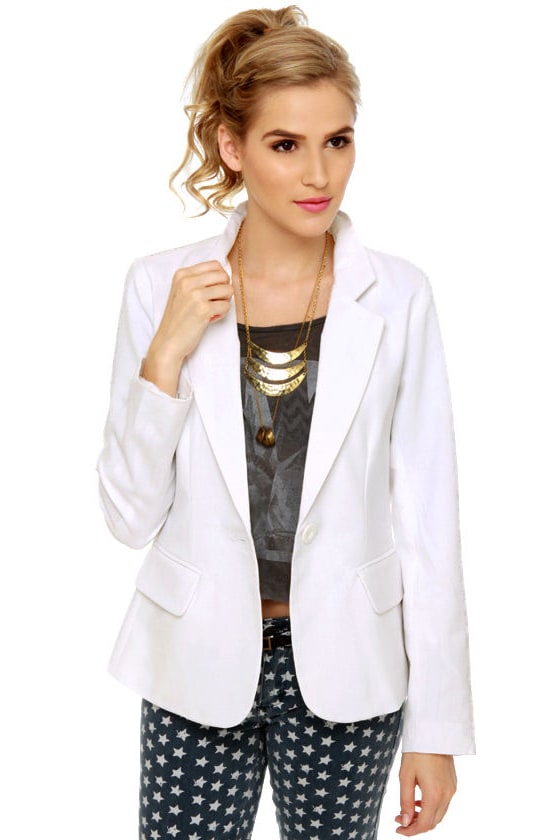 blazer full white
