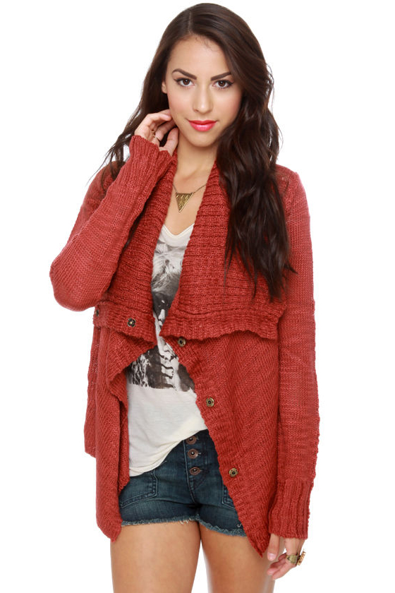 Element Eden Lariat Red Sweater