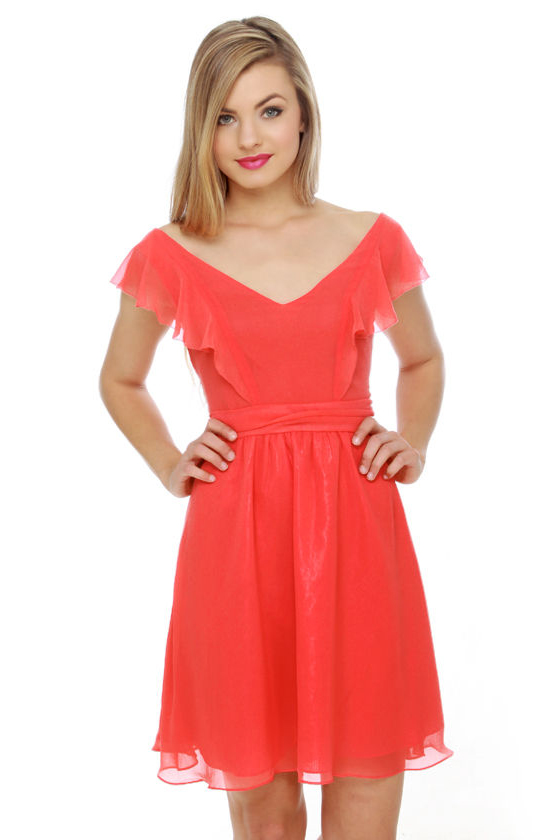 True Bow-mance Coral Dress