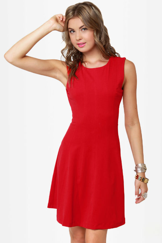 What It Seams Sleeveless Red Dress