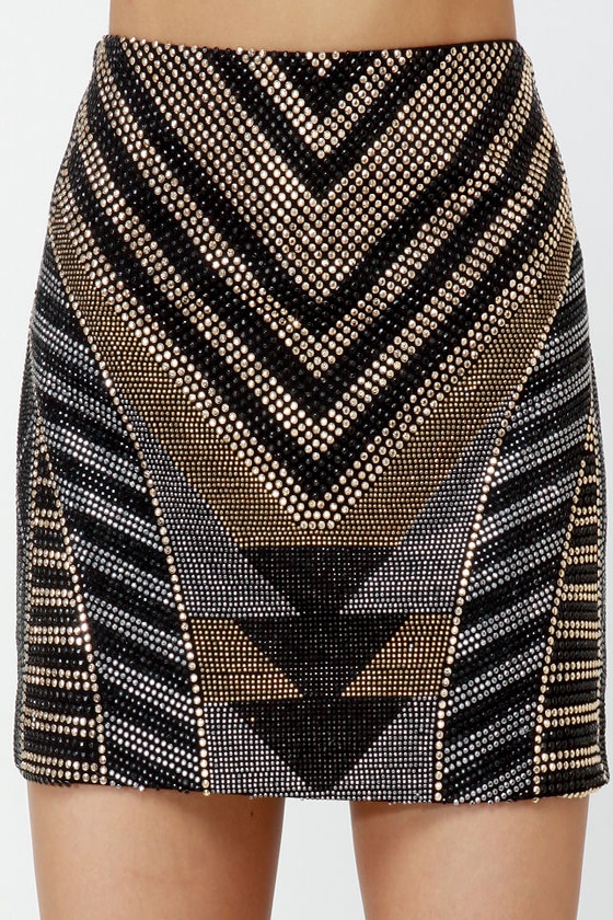 Sexy Beaded Skirt - Mini Skirt - Embellished Skirt - $69.00