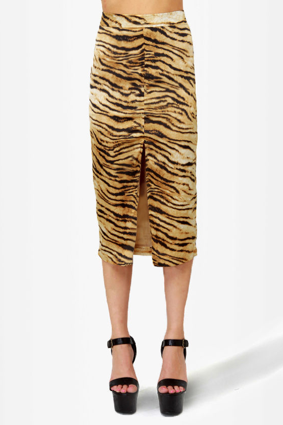 Ben-Gals Night Out Animal Print Pencil Skirt