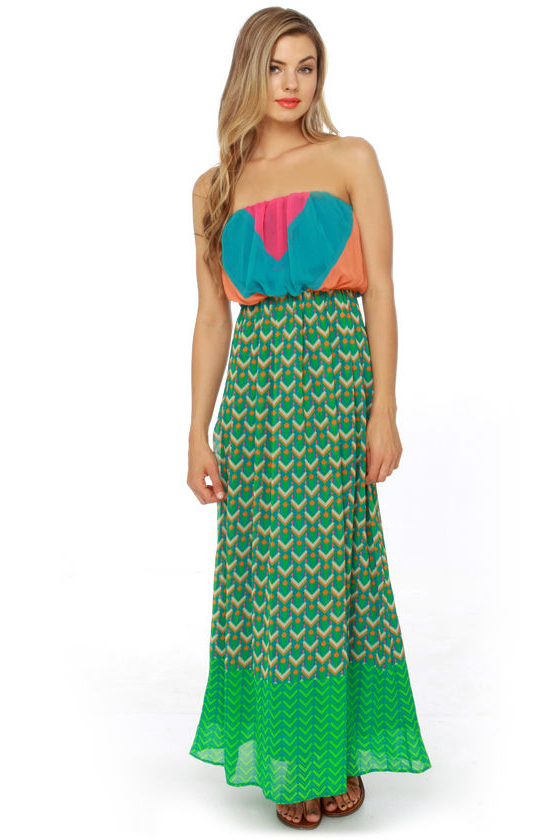 Geo Look Nice Print Maxi Dress