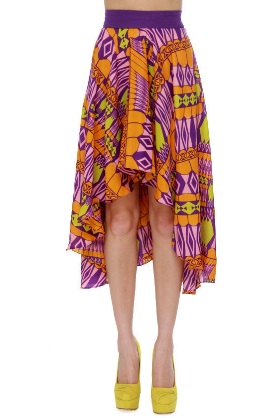 Calypso's Carnival Purple Print Skirt