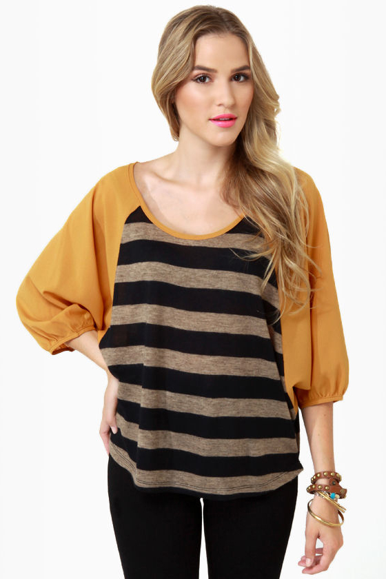 Pub Fare Yellow Striped Top
