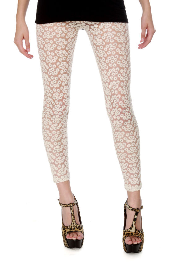 Gypsy Junkies Daisy Lace Cream Leggings
