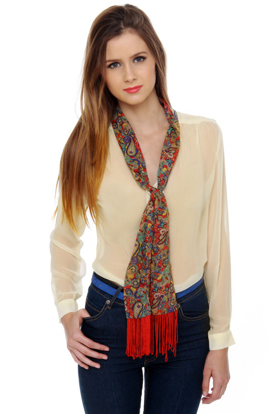 Paisley Road Cream Button-Up Top